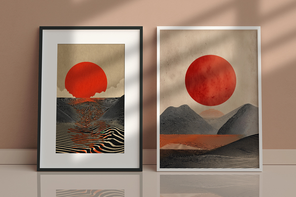 Minimalist Sunset Illustration, a Decorative Illustration by Housui Patterns (Photo 9 of 9)