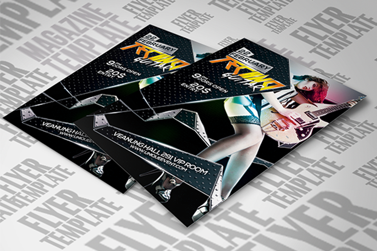 Techno Guitar Flyer Template, a Flyer Template by temphall (Photo 1 of 2)