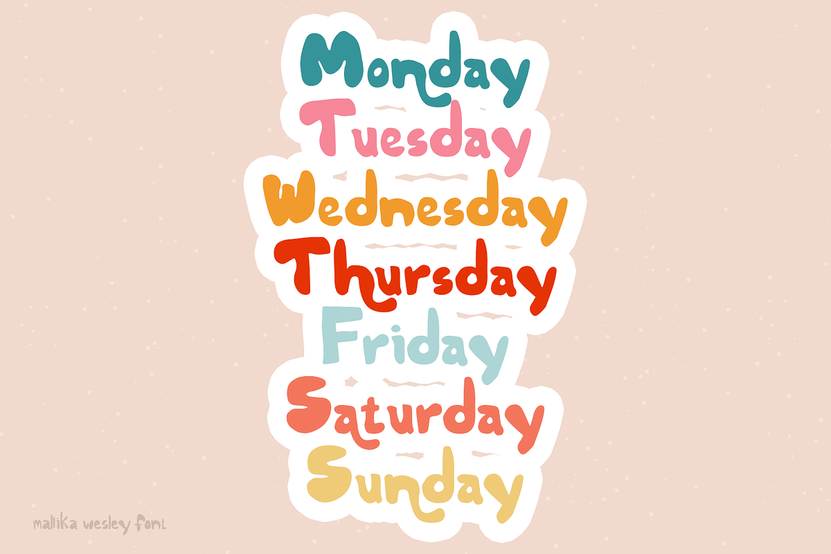 Mallika Wesley - Playful Font, a Handwritten Font by madeDeduk (Photo 13 of 15)