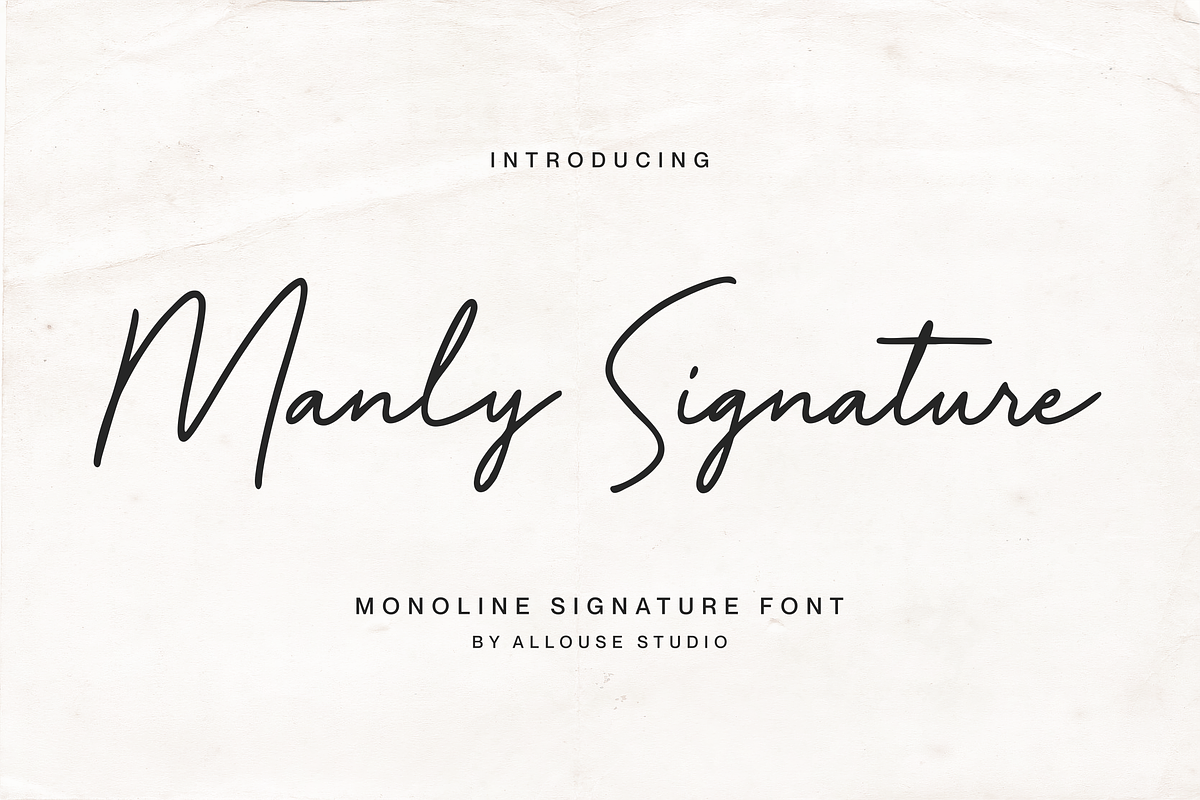 Manly Signature, a Script Font by Allouse Studio (Photo 1 of 11)