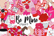 Be Mine Clipart, a Seasonal Illustration by GlamArtZhanna (Thumbnail 1 of 5)
