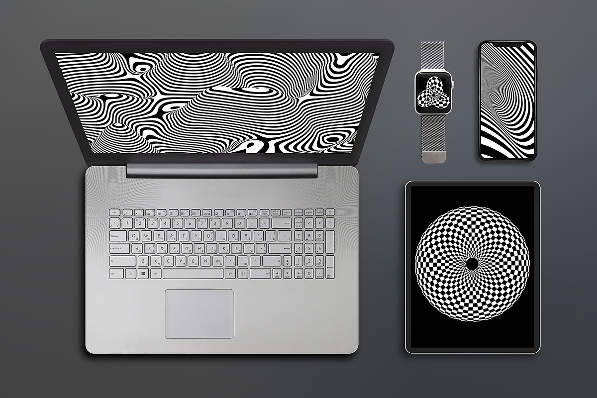 Op Art - Vector backgrounds bundle, a Background Graphic by RDShop (Photo 6 of 14)