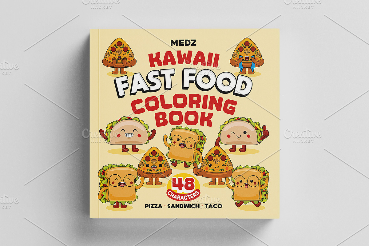 Kawaii Fast Food Coloring Book vol 2, an Education Illustration by MEDZ (Photo 1 of 3)