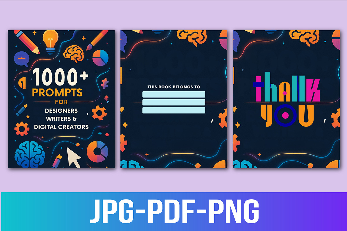 1000+ Prompts for Designers, a Stationery Template by Designmela01 (Photo 2 of 5)