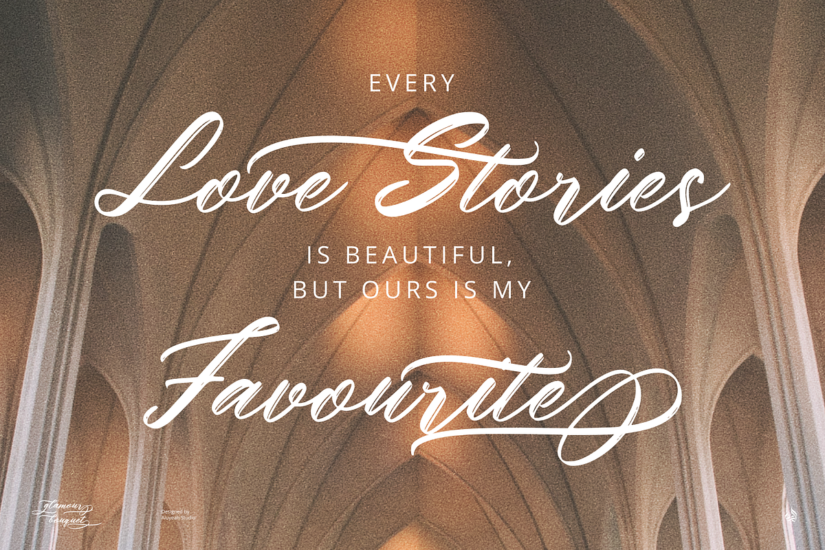 Glamour Bouquet, a Handwritten Font by Aluyeah Studio (Photo 3 of 12)