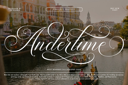 Andertime Calligraphy, a Script Font by IM Studio