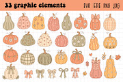 Cute Pumpkin Vector Clipart Pack, a Seasonal Illustration by NataKa (Thumbnail 2 of 4)