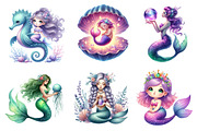 Magical Mermaid Sublimation Clipart, an Illustration by Dream Creation (Thumbnail 5 of 5)