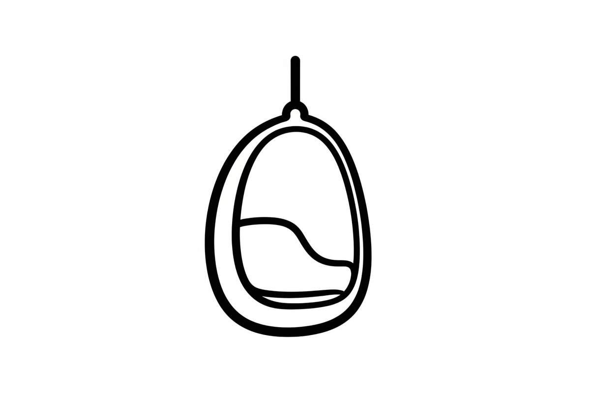 Hanging Egg Chair Silhouette Bundle, an Illustration by Designer_Momina (Photo 30 of 51)
