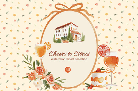 Citrus Wedding Clipart Set – Oranges