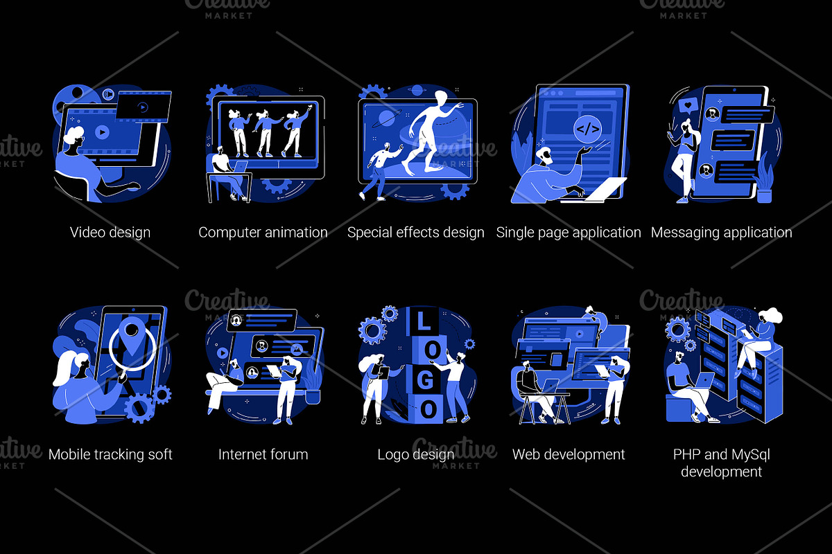 50 Development UI illustrations, a Templates & Theme by Visual Generation (Photo 8 of 12)