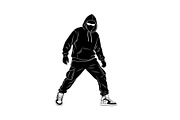 Hooded Street Ninja Silhouette, a Graphic by Gfx_Store (Thumbnail 5 of 10)