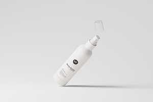 White Plastic Spray Bottle Mockups