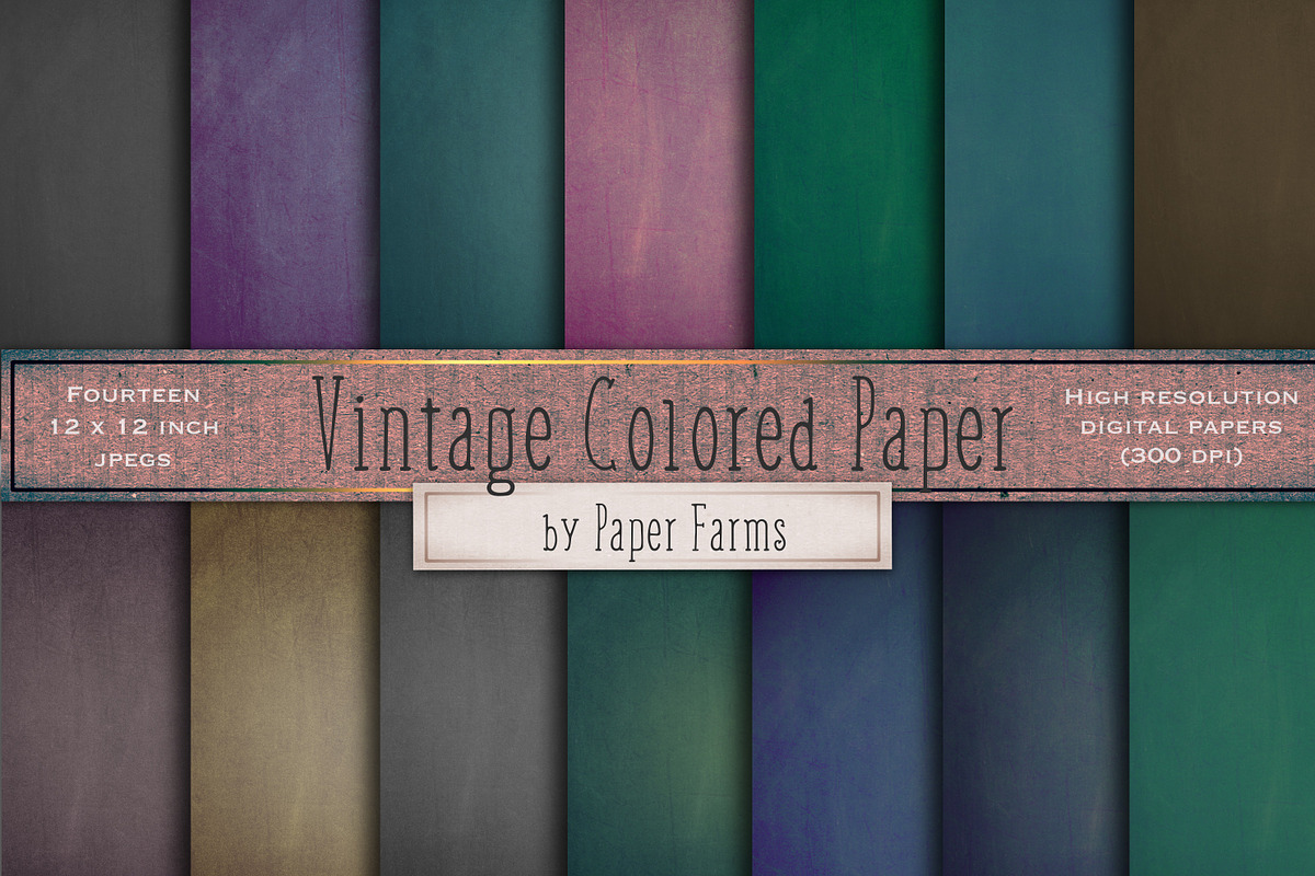 Vintage Colorful Papers, a Texture Graphic by Paper Farms (Photo 1 of 2)