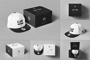 Cap & Box Mock-up, a Packaging Mockup by zippypixelstudio