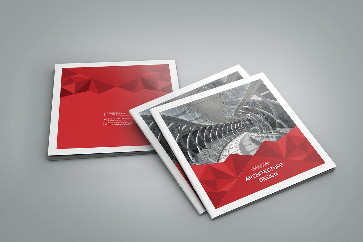 Architecture Square Bifold Brochure, a Brochure Template by retrographix (Photo 2 of 11)