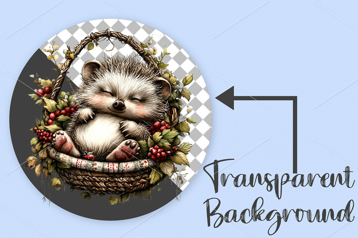 Whimsical Summer Hedgehog Clipart, a Seasonal Illustration by Canvas Craft (Photo 2 of 7)