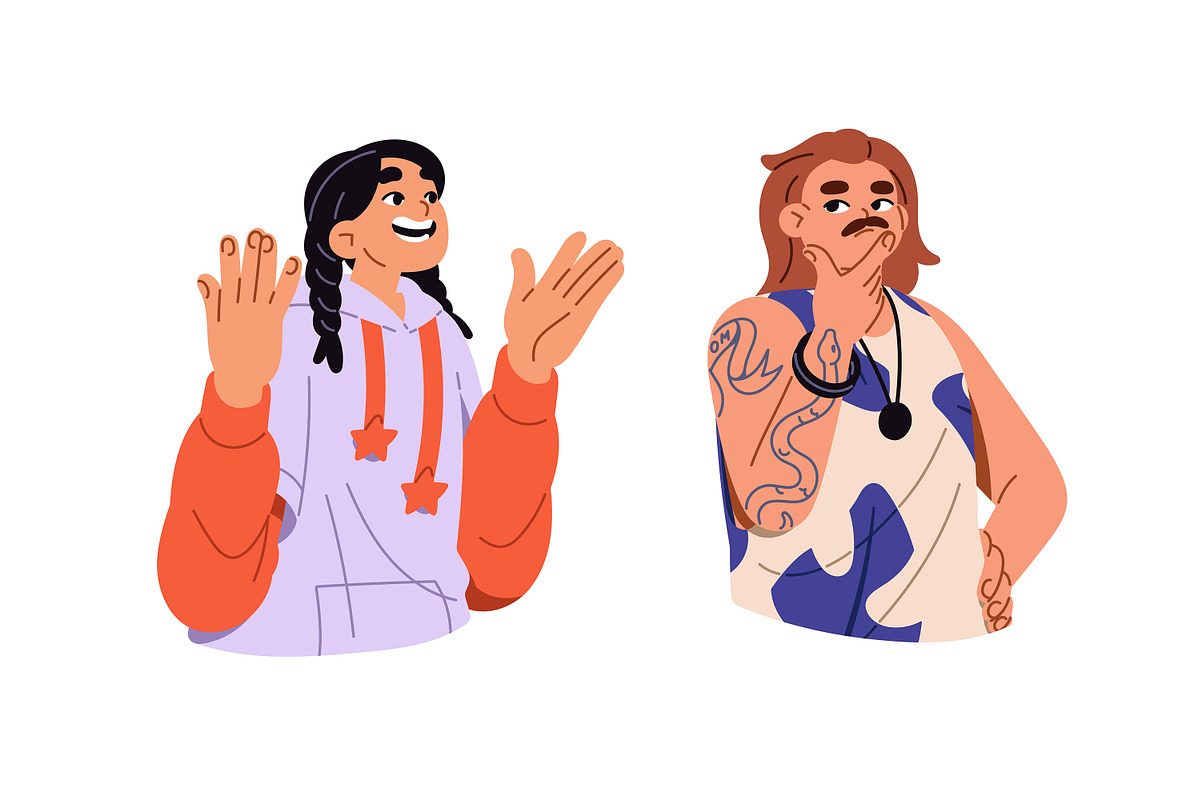 People with different emotions set, a Person Illustration by PaperTrident (Photo 11 of 11)