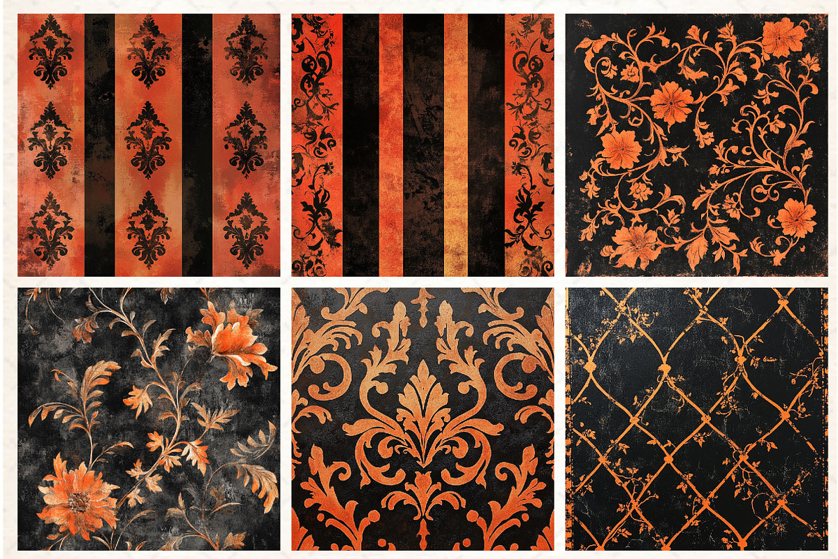 Vintage Halloween Digital Papers, a Pattern Graphic by Libby Wishes (Photo 5 of 6)