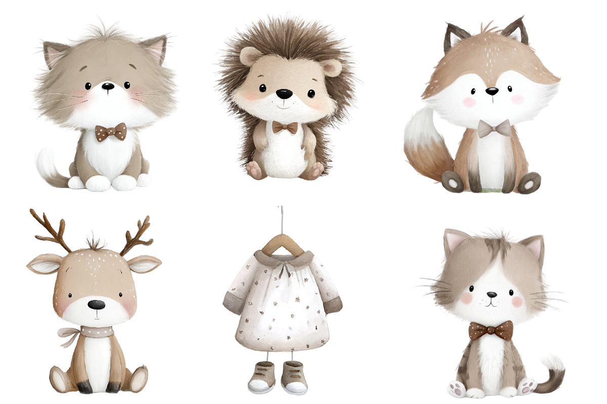 Watercolor Baby Shower Clipart, an Illustration by Designworld (Photo 3 of 6)