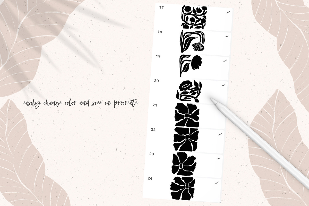 Boho Flower Stamps| Procreate & PS, a Brush Add-On by Sweet Fig (Photo 3 of 9)