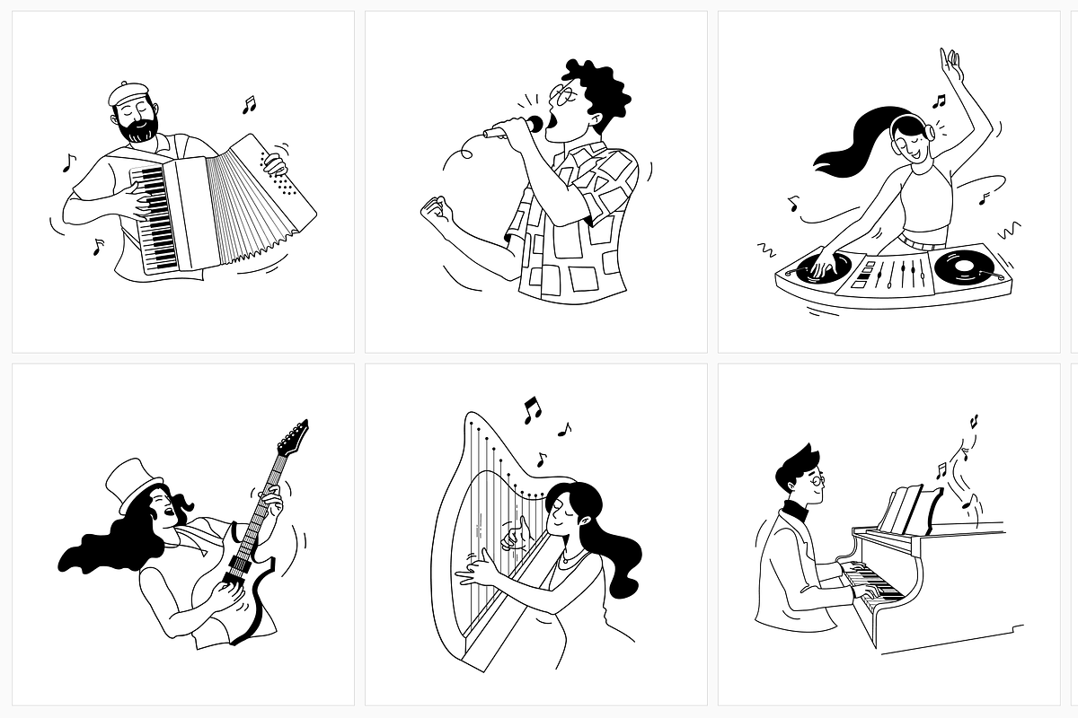 Minimalist Musician Illustrations, an Illustration by Illustraly Design (Photo 6 of 7)