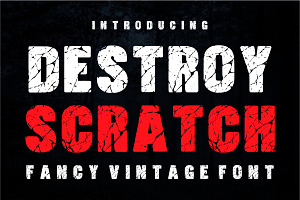 Destroy Scratch Font, a Blackletter Font by Fourteen Letter
