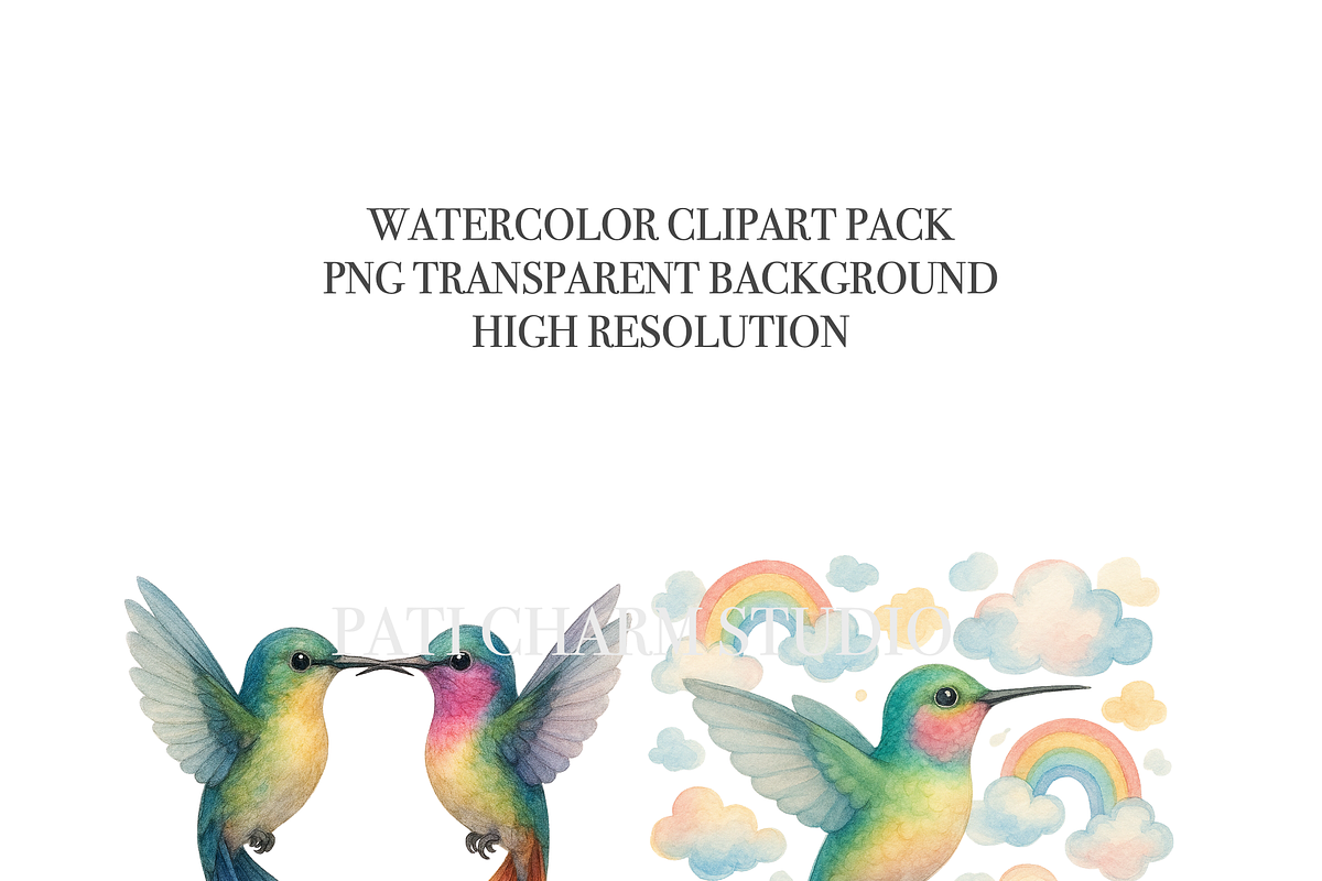 26 Hummingbird Clipart, an Animal Illustration by Pati Charm Studio (Photo 5 of 8)