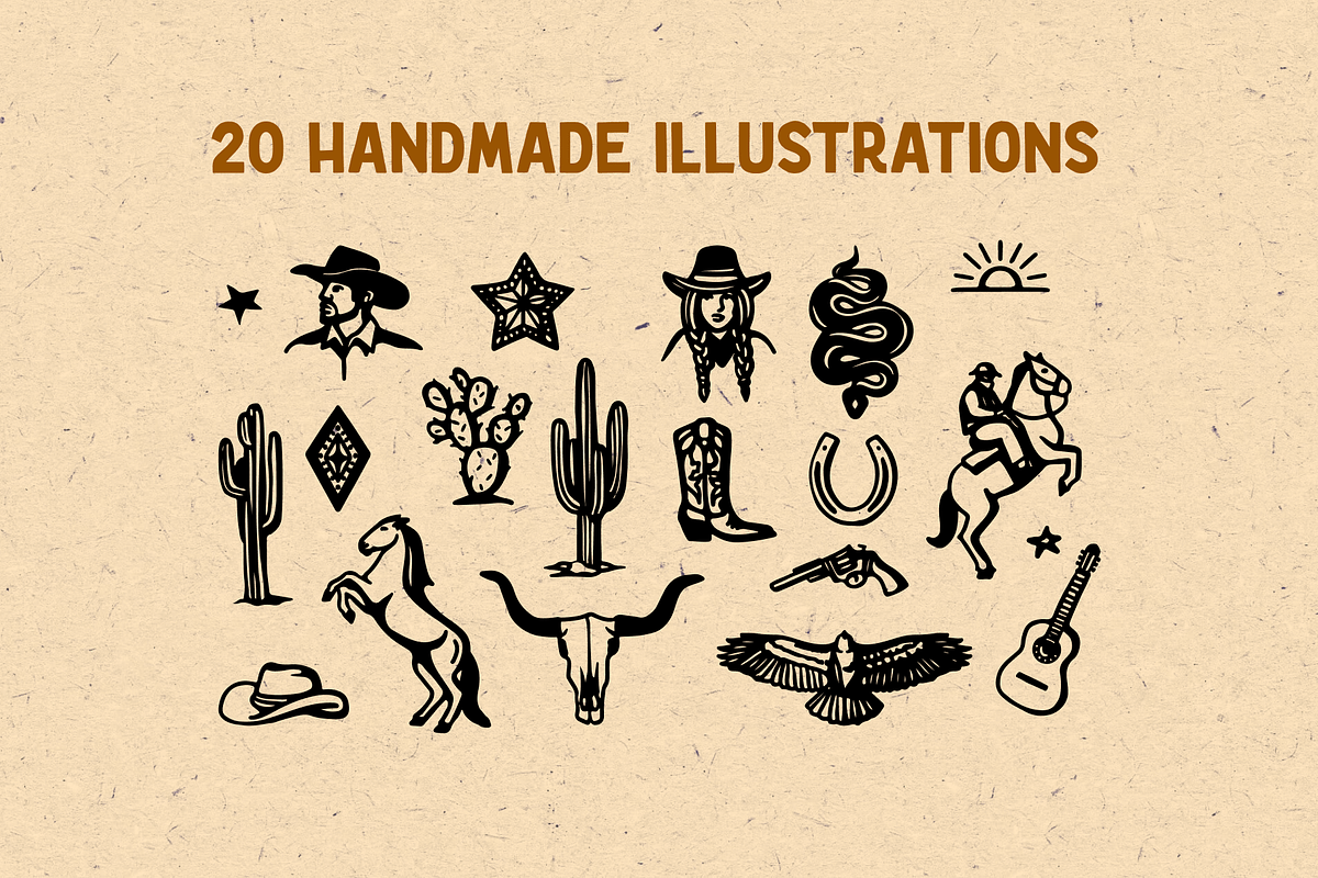 Vintage Cowboy Western Illustration, a Decorative Illustration by Eldorado Design Co. (Photo 2 of 2)
