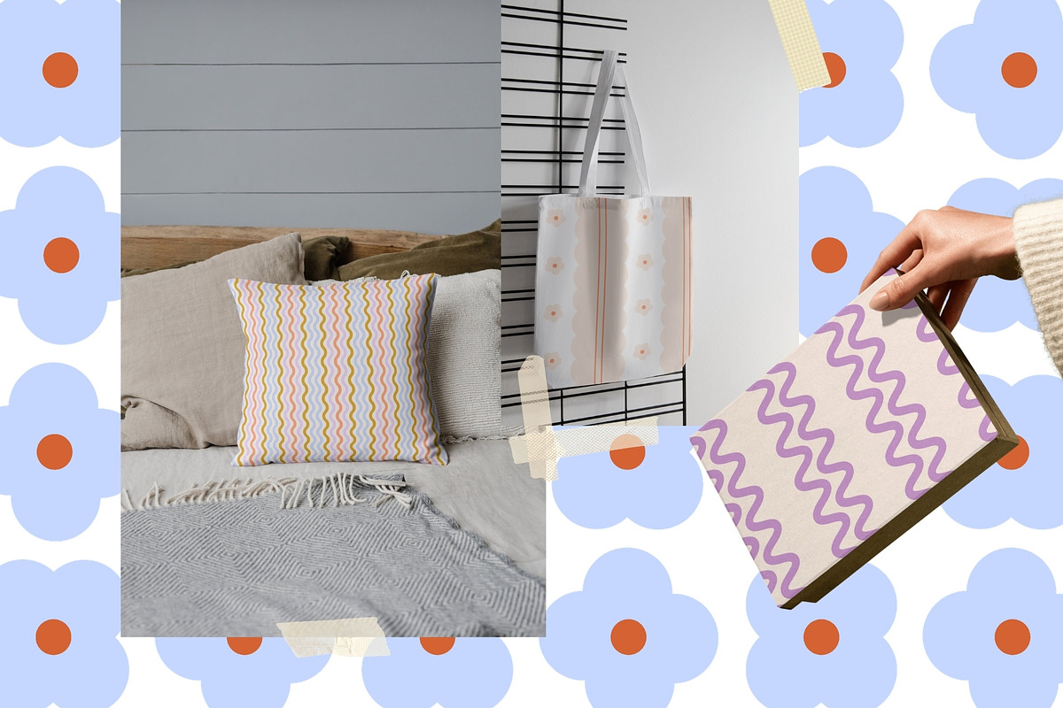 Wave & Blossom Seamless Patterns, a Pattern Graphic by PaperJamLab (Photo 15 of 21)
