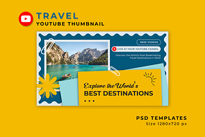 Travel YouTube Thumbnail Template, a Social Media Template by Artnivora.Std