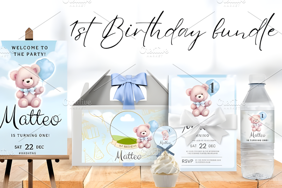 Birthday Bundle Canva Templates, a Marketing Template by Coco Bloom (Photo 1 of 5)