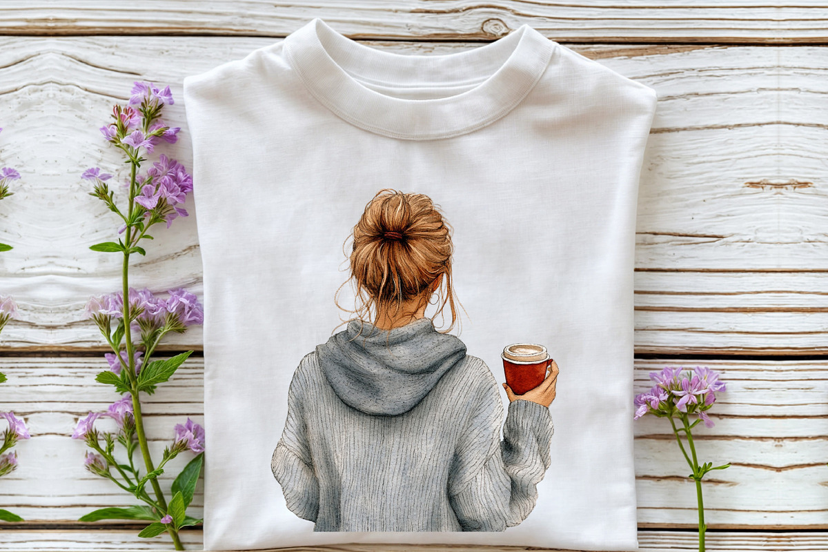 American Girls with coffee clipart, an Illustration by Rose Art (Photo 3 of 7)