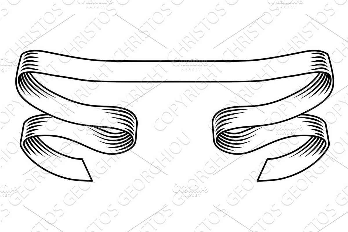 Ribbon Scroll Parchment Banner, an Illustration by Christos Georghiou