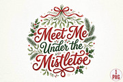 Meet Me Under the Mistletoe Christma, a Seasonal Illustration by DreamPrint404 (Thumbnail 1 of 6)