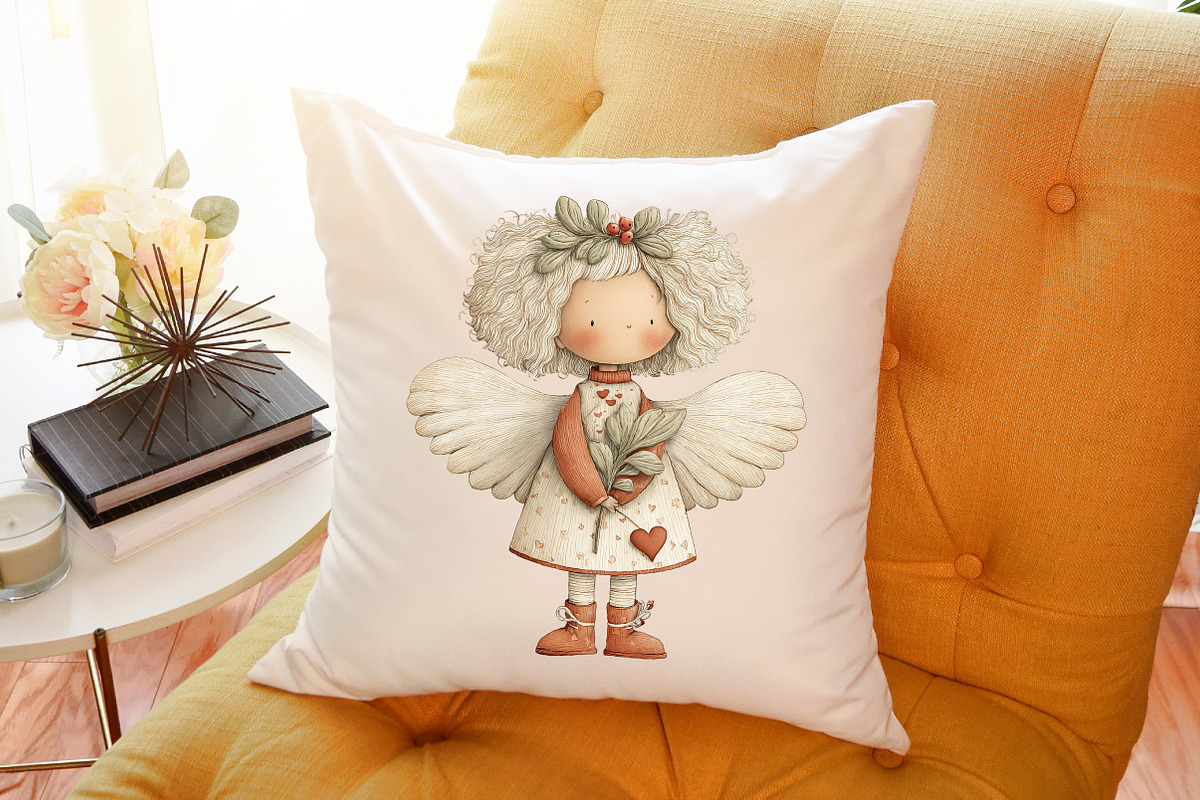 Whimsical Christmas Angel Clipart, an Illustration by Sublimation Artist (Photo 6 of 6)