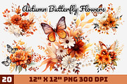 Autumn Butterfly Flowers, an Illustration by Gemstone (Thumbnail 1 of 12)