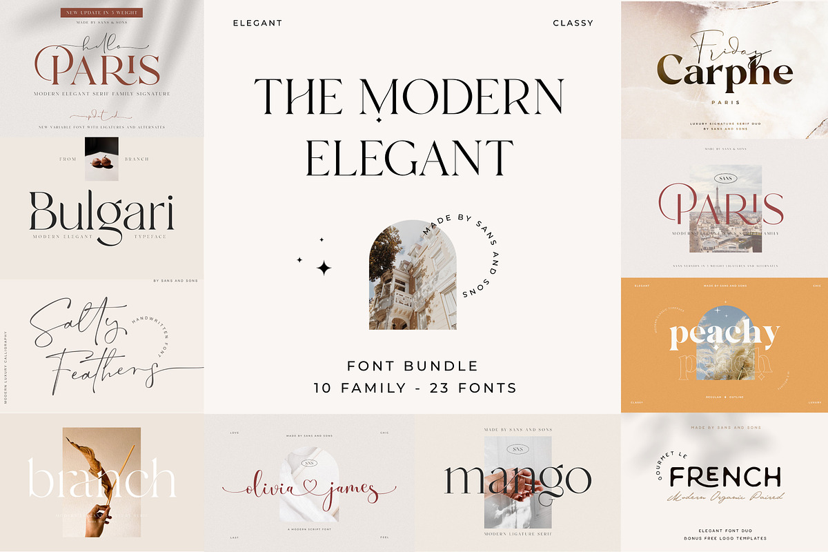 Modern Elegant Font Bundle - SALE, a Serif Font by Sans & Sons (Photo 1 of 11)