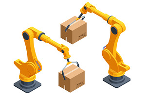 Isometric industrial robot arm, an Illustration by Golden Sikorka