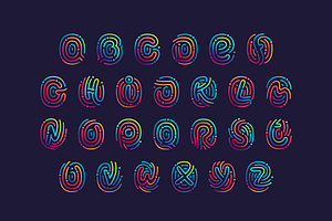 Rainbow Fingerprint Colored Font