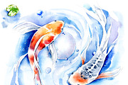 Watercolor Koi Fish, an Illustration by Botanical Art Shop (Thumbnail 2 of 5)
