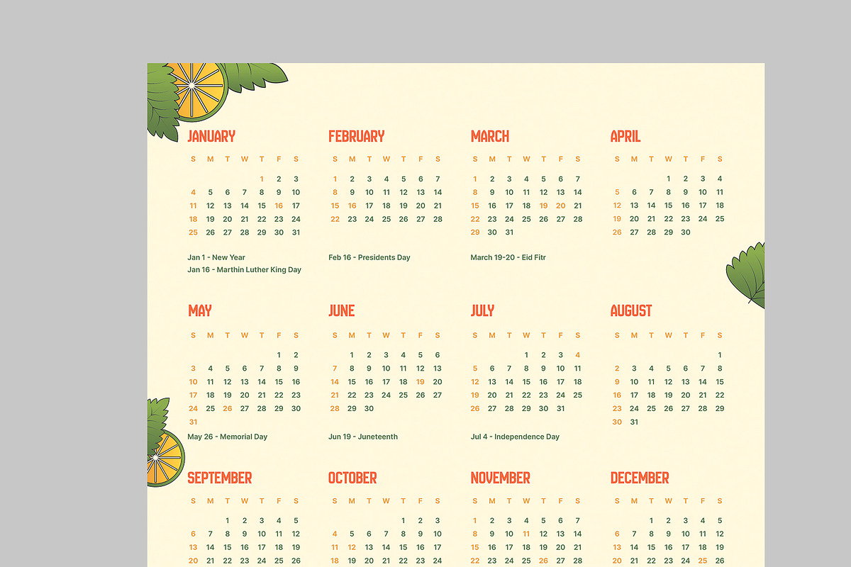 Creative 2026 Wall Calendar, a Stationery Template by Neermana (Photo 3 of 4)