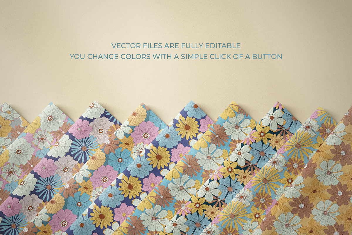 Wild Retro Floral Seamless Patterns, a Pattern Graphic by Tiger and Flower (Photo 10 of 20)