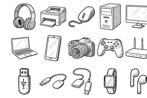 Digital Tech Icons, an Object Graphic by nikagraphic