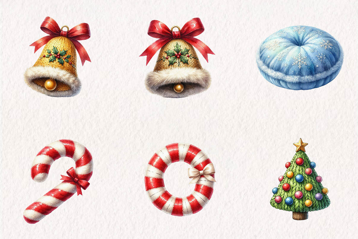 Christmas Plushie Clipart Set, a Seasonal Illustration by CreationArt
