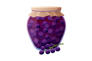 Jam jar with currant. Homemade, a Food Illustration by the8monkey