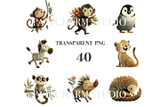 40 Baby Safari Clipart, an Animal Illustration by Pati Charm Studio (Thumbnail 4 of 9)