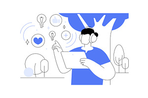 Positive thinking isolated cartoon, a Person Illustration by Visual Generation