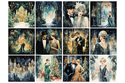 1920 Gatsby Christmas & New Year's, a Background Graphic by NadiaTheronArt (Thumbnail 3 of 5)