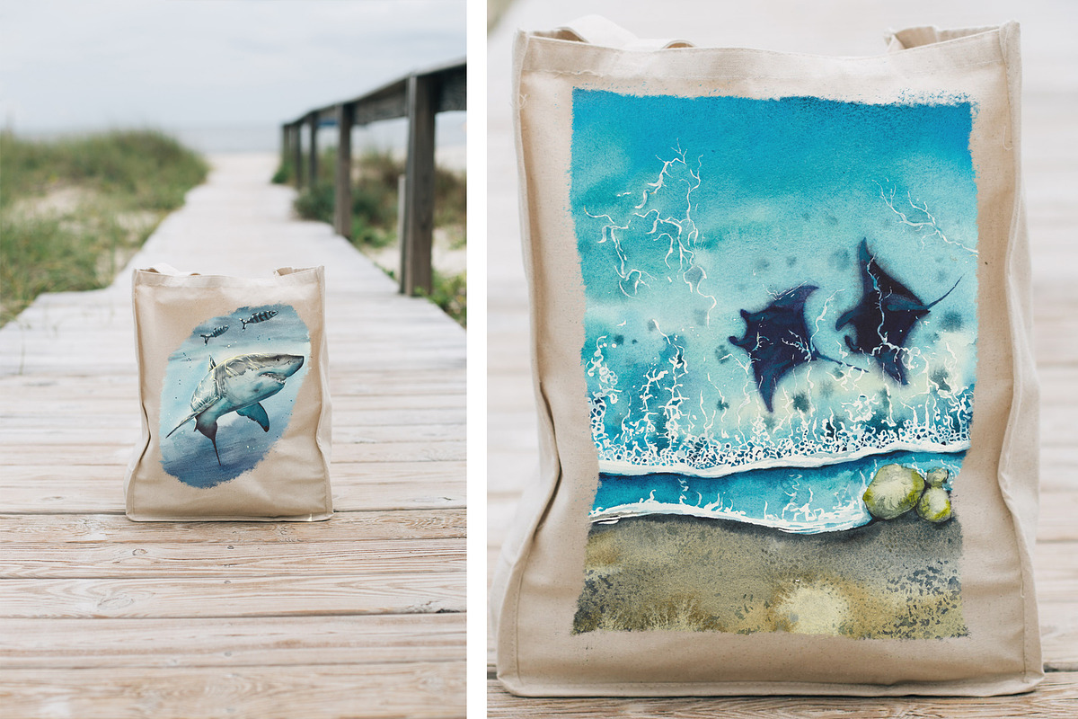 Watercolor Oceans, an Animal Illustration by Budogoshch (Photo 10 of 11)